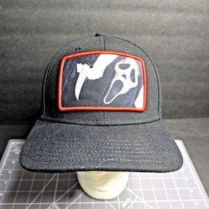 Ghost Face Snapback Hat SCREAM The Icon of Halloween Black One Size Fits Most
